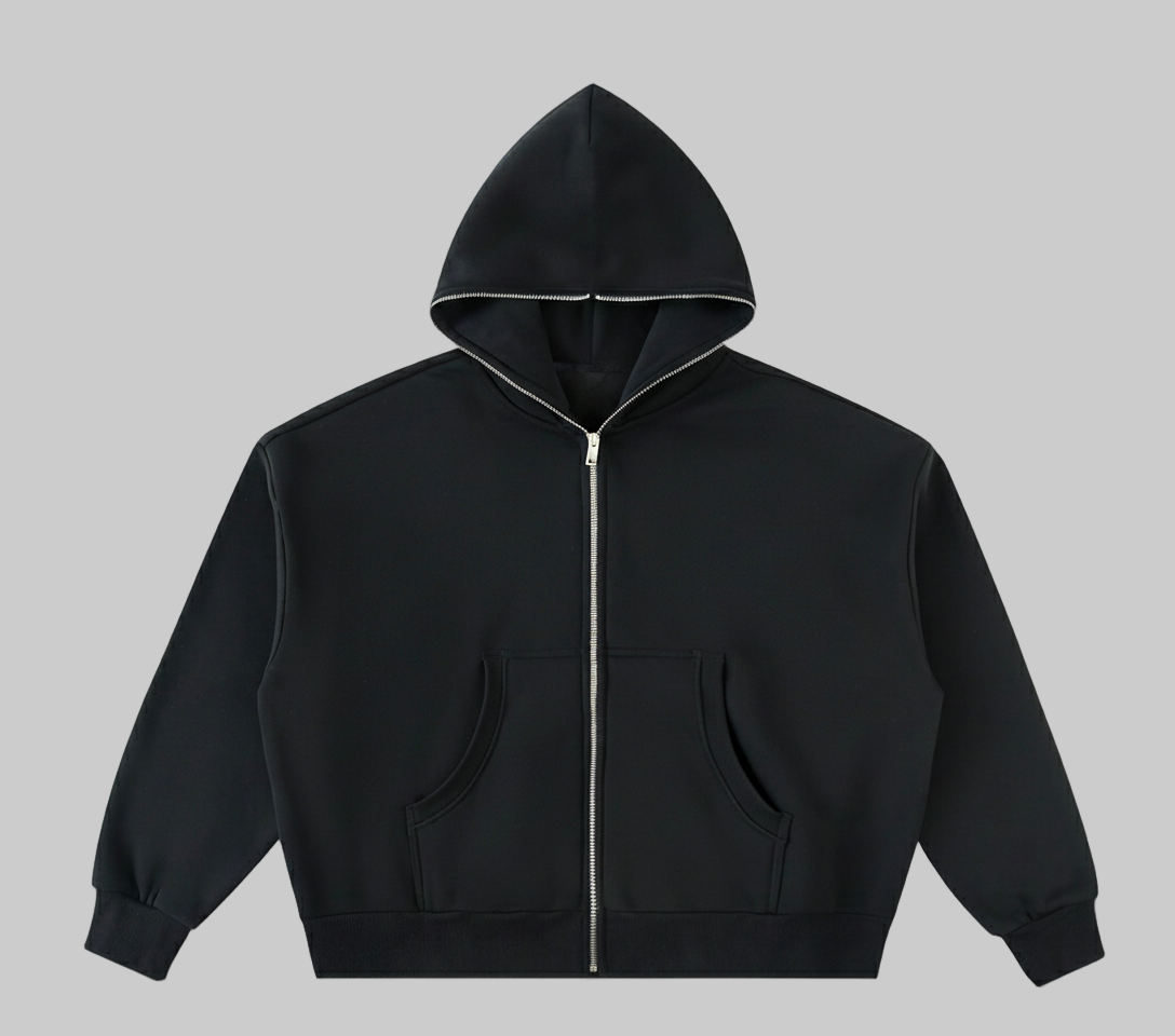 Full-Zip Boxy Hoodie